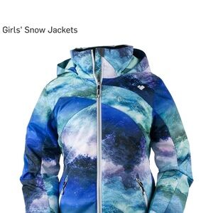 Girls' Blue and Green Snow Jacket